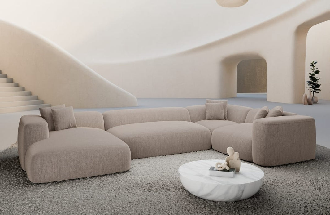 Wohnlandschaft Alcudia U-Form aus Stoff