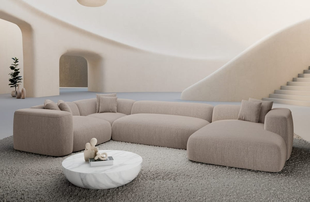 Wohnlandschaft Alcudia U-Form aus Stoff