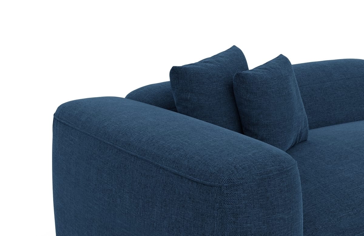 Wohnlandschaft Alcudia U-Form aus Stoff Blau