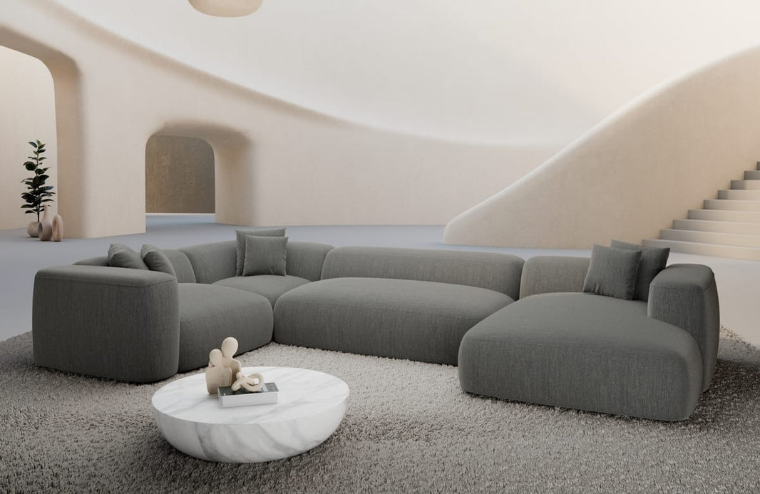 Wohnlandschaft Alcudia U-Form aus Stoff