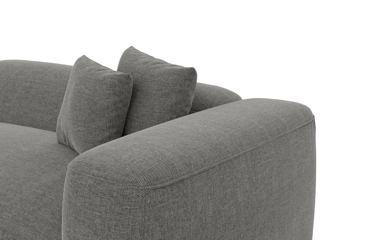 Wohnlandschaft Alcudia U-Form aus Stoff Dunkelgrau