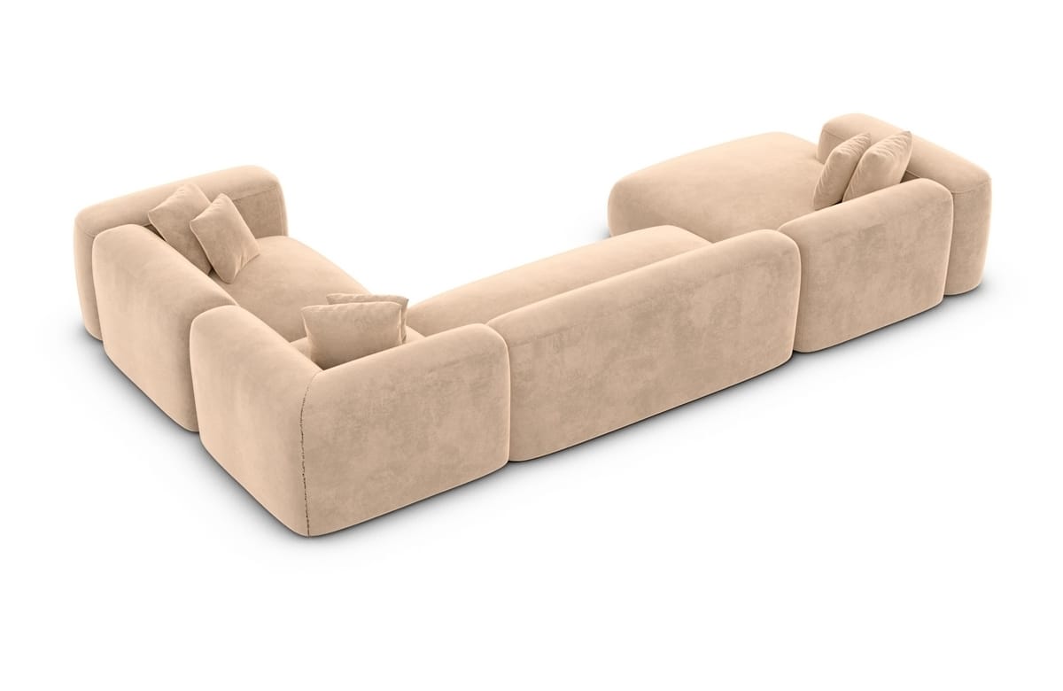 Wohnlandschaft Alcudia U-Form aus Stoff Beige