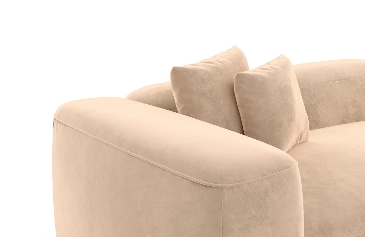 Wohnlandschaft Alcudia U-Form aus Stoff Beige