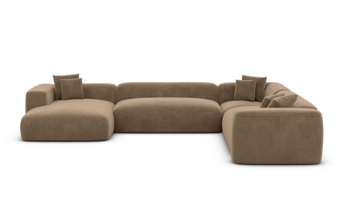 Wohnlandschaft Alcudia XXL U-Form in Stoff Braun