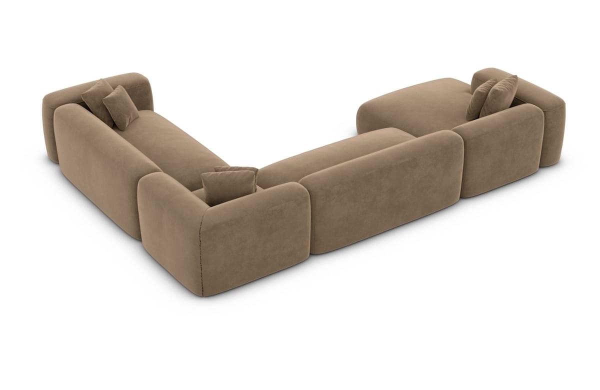 Wohnlandschaft Alcudia XXL U-Form in Stoff Braun