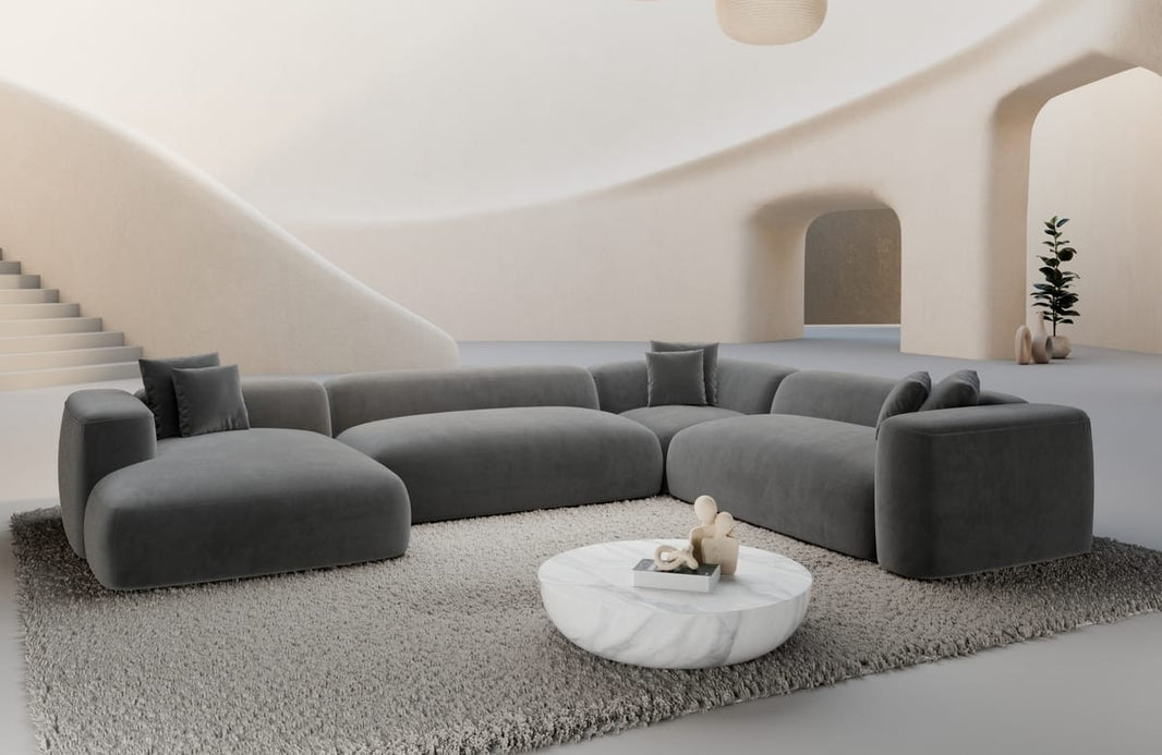 Wohnlandschaft Alcudia XXL U-Form in Stoff