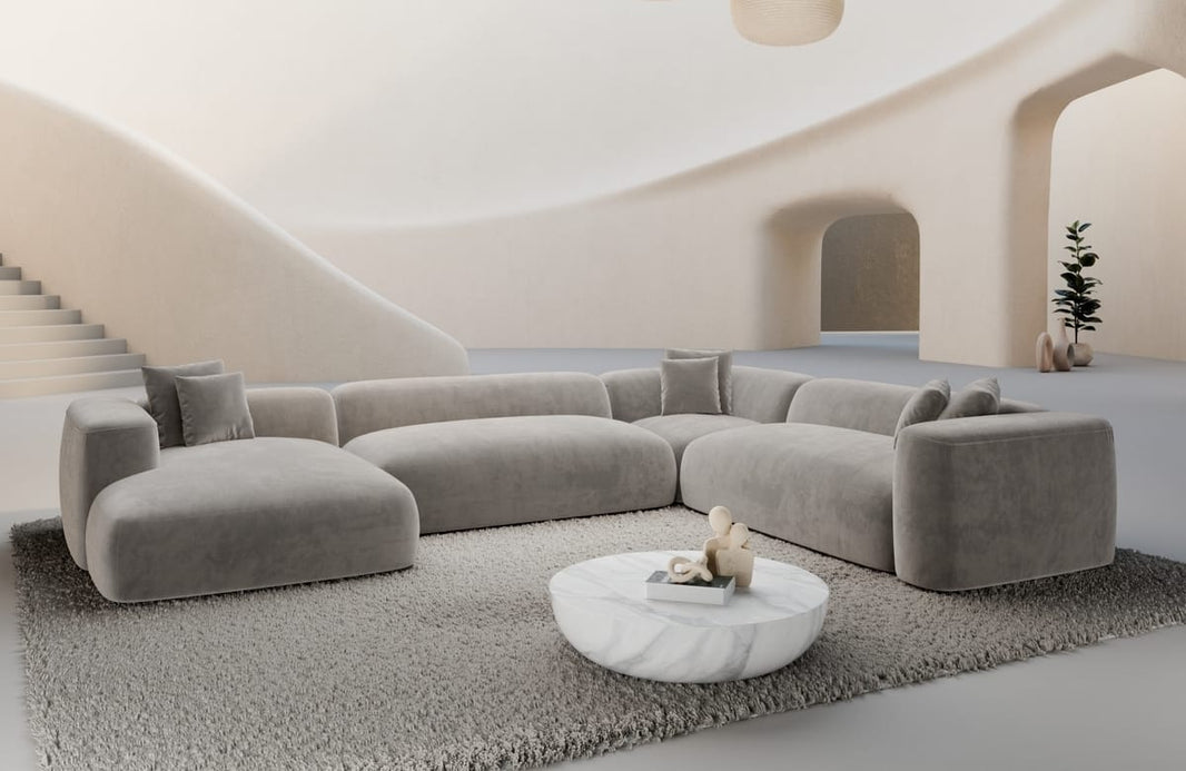 Wohnlandschaft Alcudia XXL U-Form in Stoff