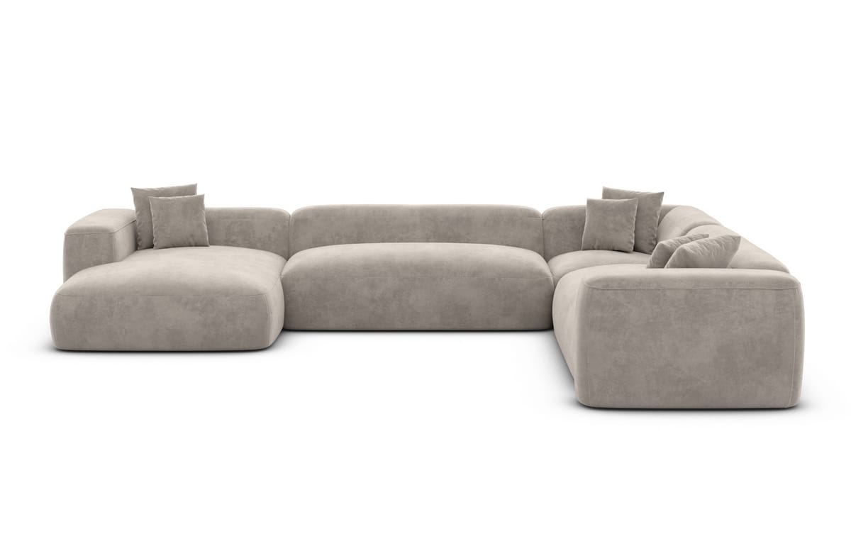 Wohnlandschaft Alcudia XXL U-Form in Stoff Sand
