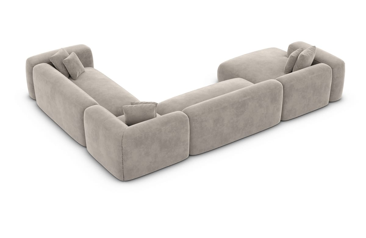 Wohnlandschaft Alcudia XXL U-Form in Stoff Sand