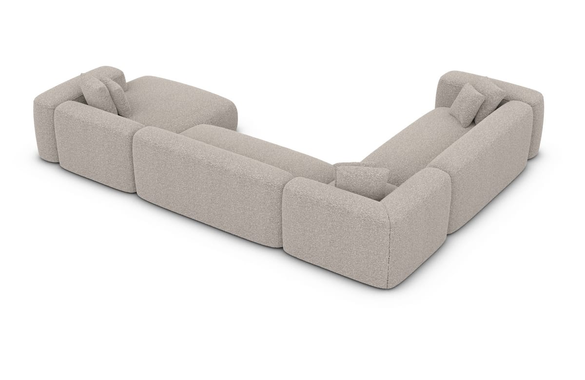 Wohnlandschaft Alcudia XXL U-Form in Stoff Pearl