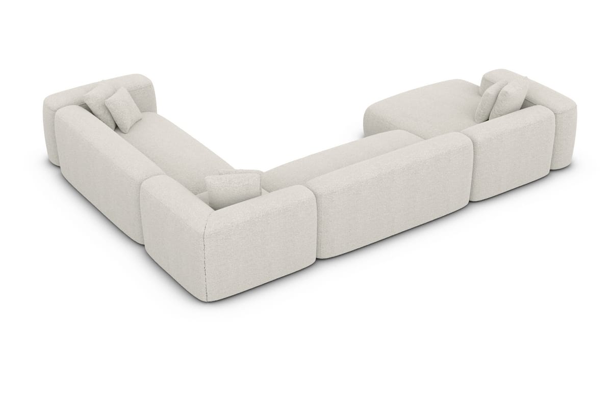 Wohnlandschaft Alcudia XXL U-Form in Stoff Weiß