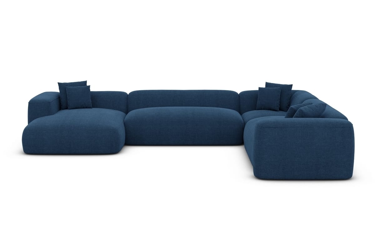 Wohnlandschaft Alcudia XXL U-Form in Stoff Blau