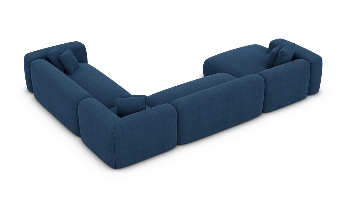 Wohnlandschaft Alcudia XXL U-Form in Stoff Blau