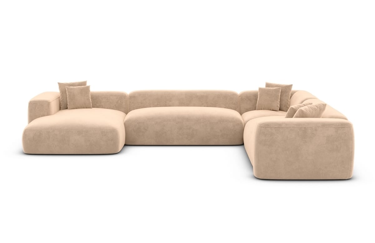Wohnlandschaft Alcudia XXL U-Form in Stoff Beige