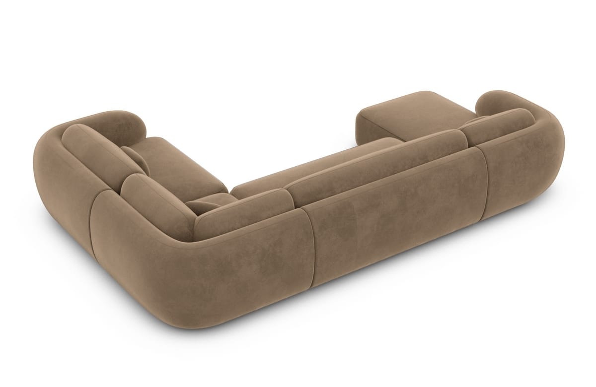 Wohnlandschaft Altea U-Form aus Stoff Braun