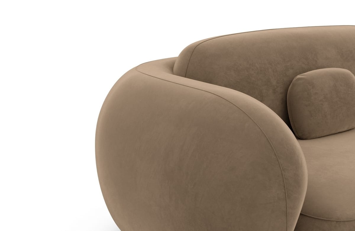 Wohnlandschaft Altea U-Form aus Stoff Braun