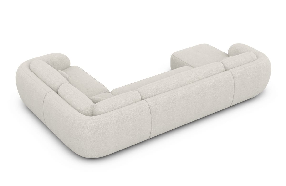 Wohnlandschaft Altea U-Form aus Stoff Weiß