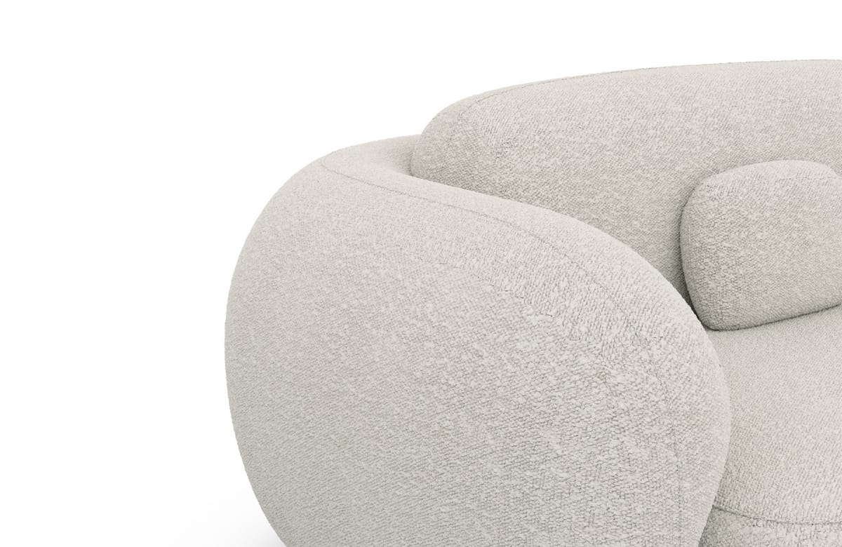 Wohnlandschaft Altea U-Form aus Stoff Weiß