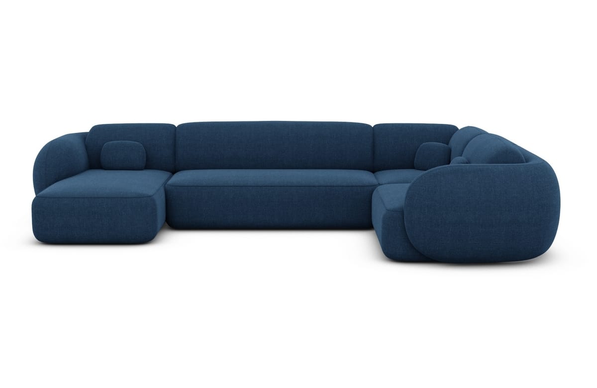 Wohnlandschaft Altea U-Form aus Stoff Blau
