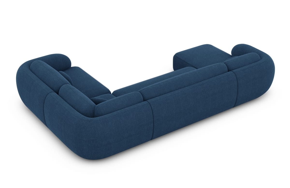 Wohnlandschaft Altea U-Form aus Stoff Blau