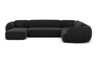 Wohnlandschaft Altea U-Form aus Stoff Schwarz