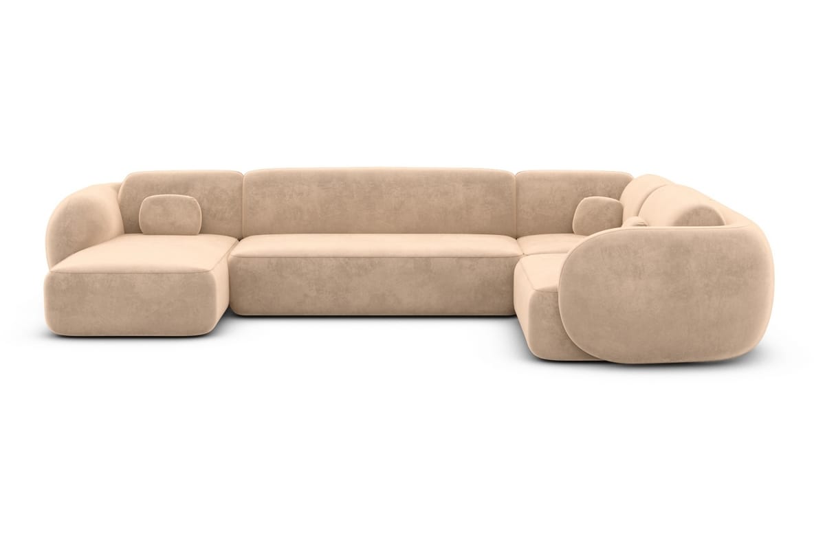 Wohnlandschaft Altea U-Form aus Stoff Beige
