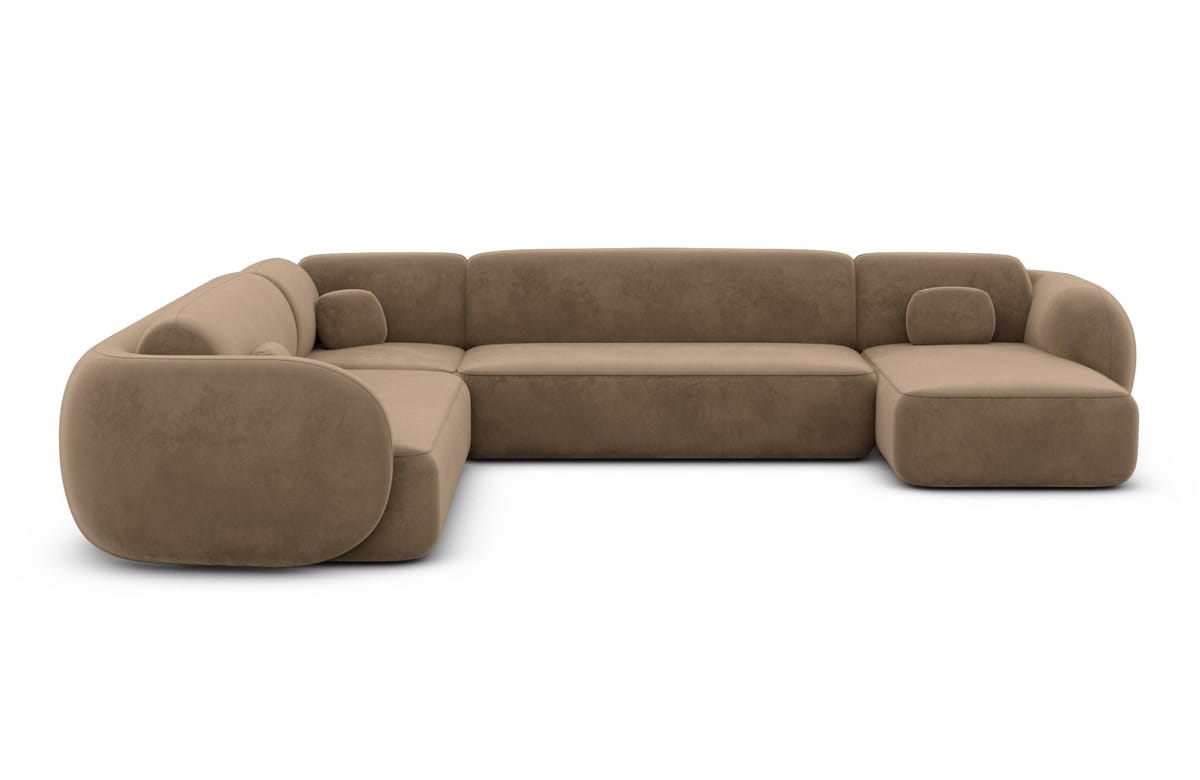 Wohnlandschaft Altea XXL U-Form in Stoff Braun