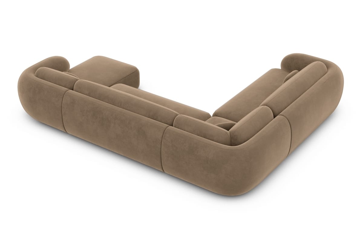 Wohnlandschaft Altea XXL U-Form in Stoff Braun