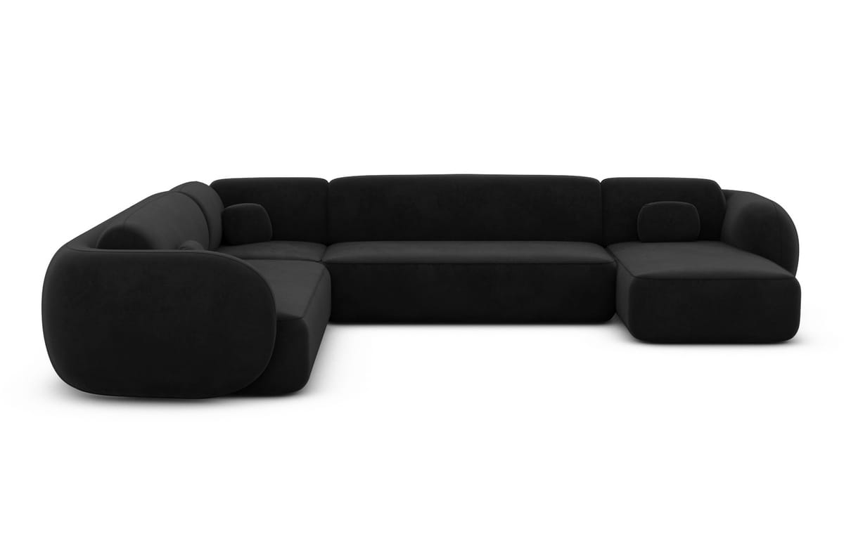 Wohnlandschaft Altea XXL U-Form in Stoff Schwarz