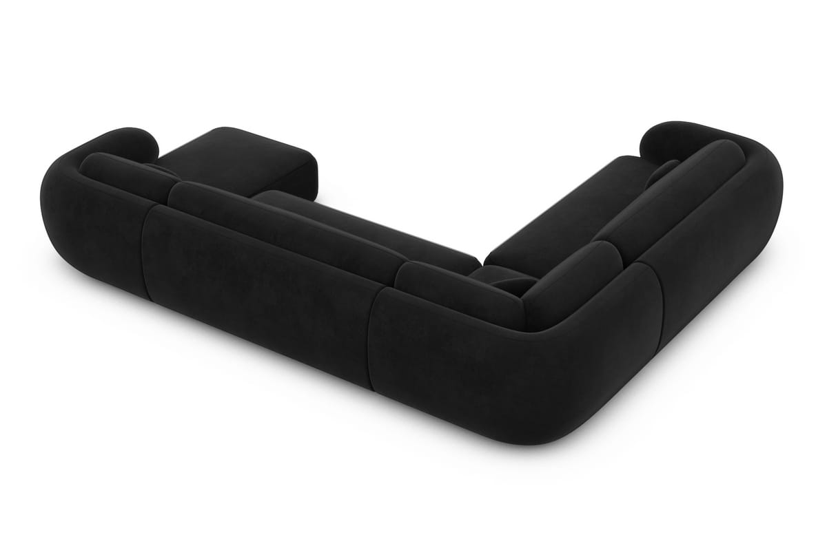 Wohnlandschaft Altea XXL U-Form in Stoff Schwarz