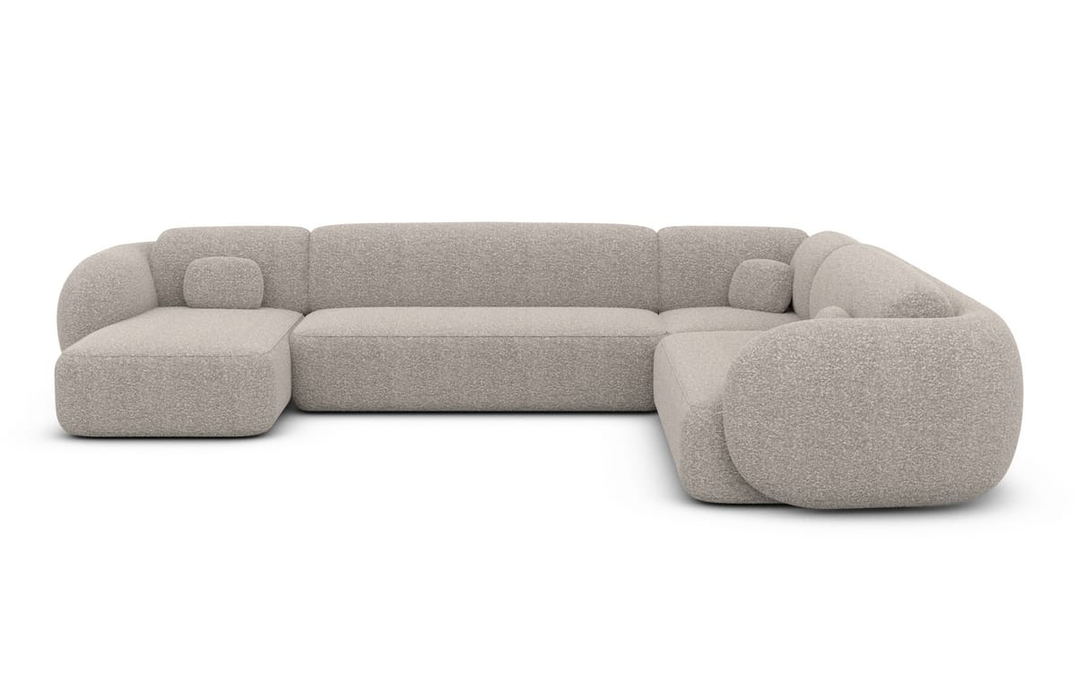 Wohnlandschaft Altea XXL U-Form in Stoff Pearl