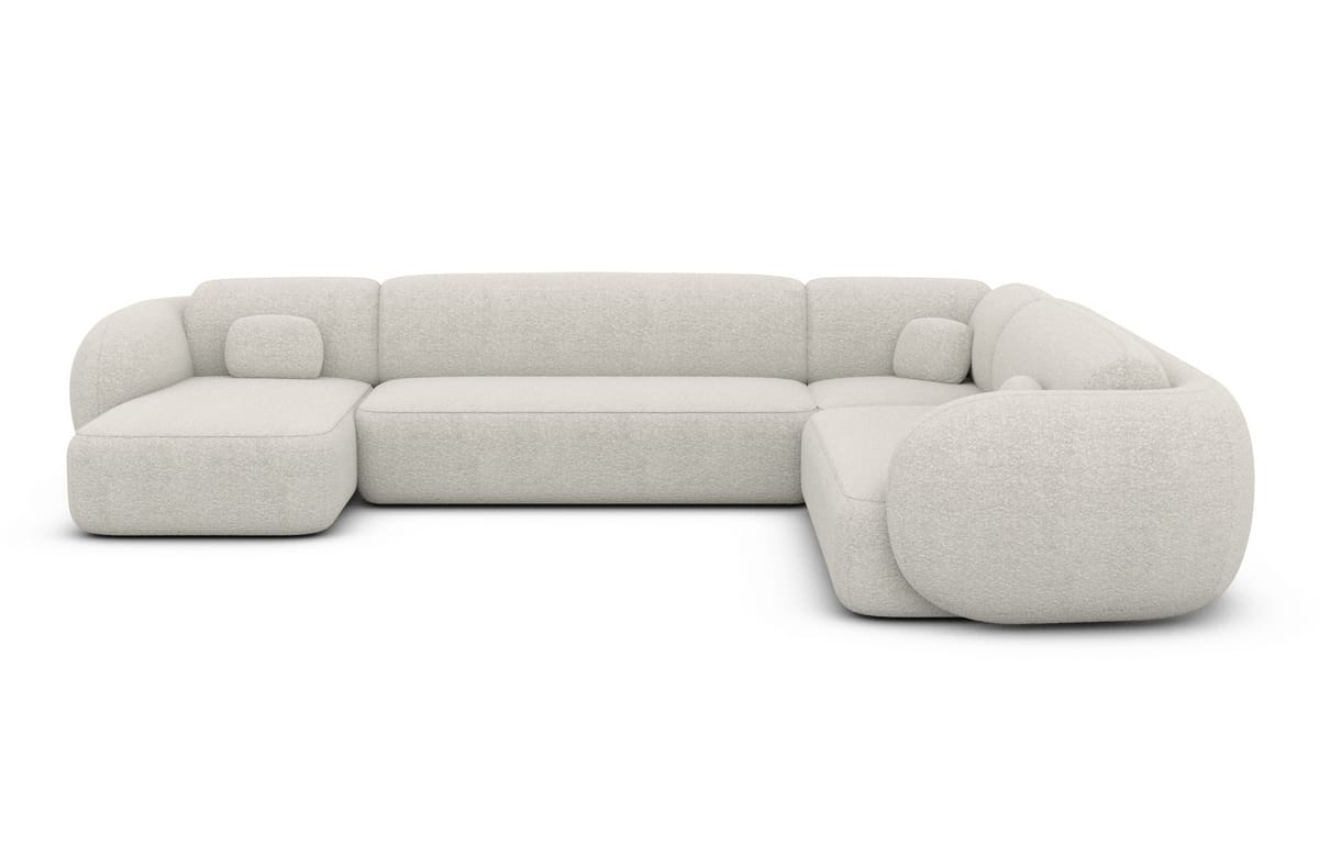 Wohnlandschaft Altea XXL U-Form in Stoff Weiß