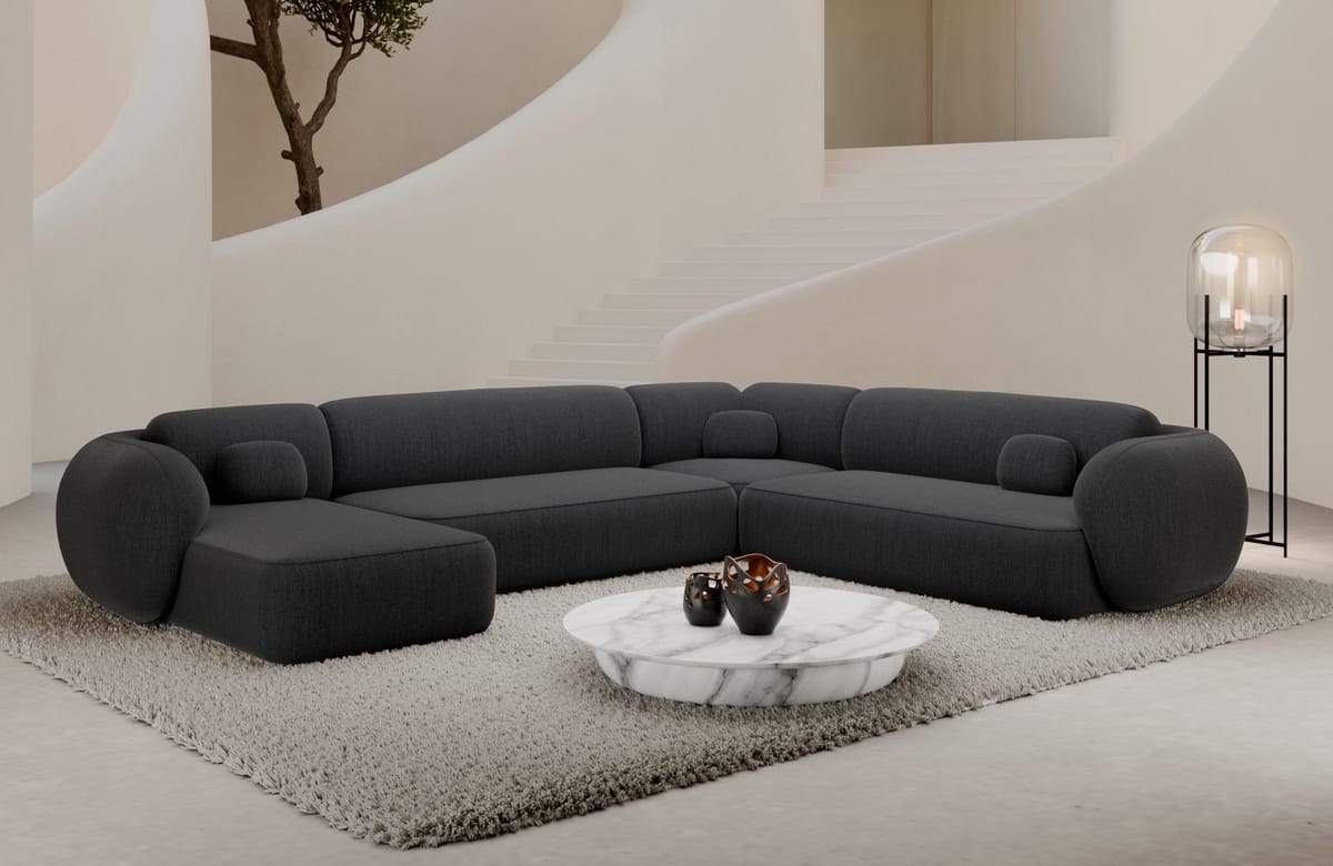 Wohnlandschaft Altea XXL Stoff Anthrazit