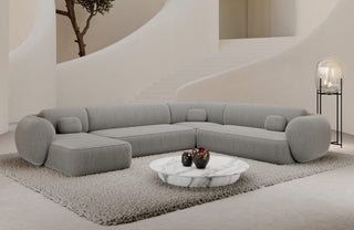 Wohnlandschaft Altea XXL U-Form in Stoff Hellgrau