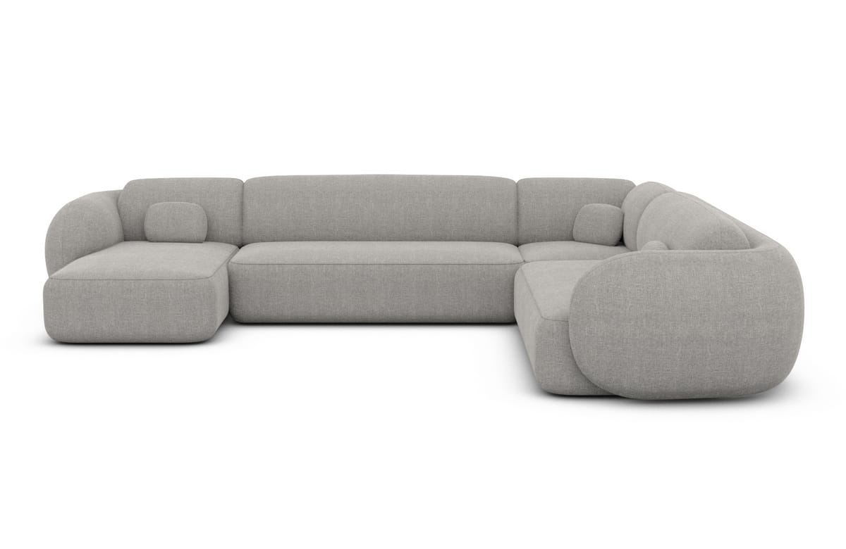 Wohnlandschaft Altea XXL U-Form in Stoff Hellgrau
