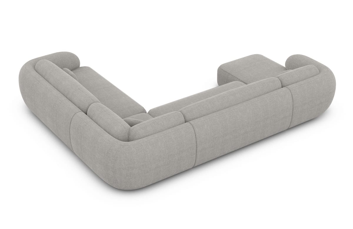 Wohnlandschaft Altea XXL U-Form in Stoff Hellgrau