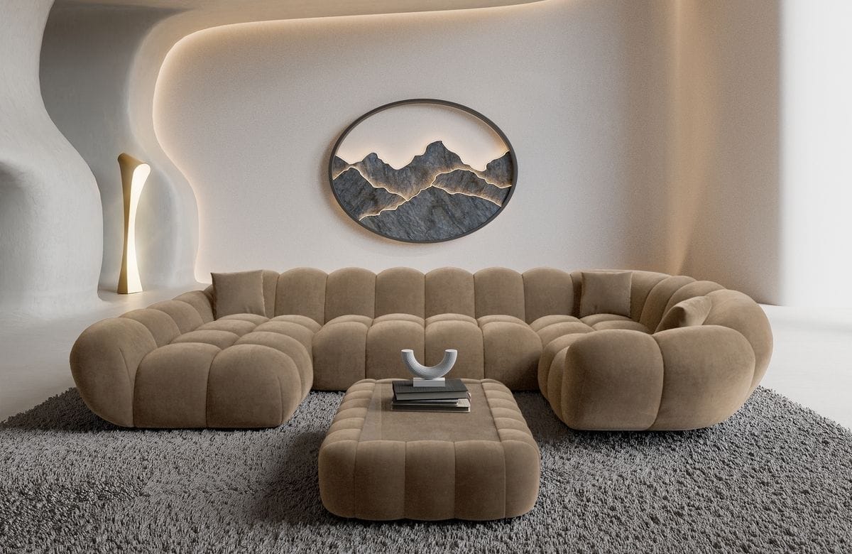 Wohnlandschaft Maleron U Form Braun