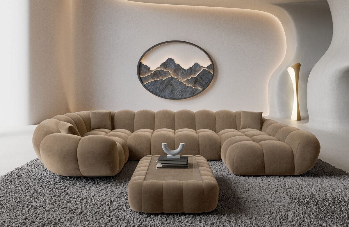 Wohnlandschaft Maleron U Form Braun