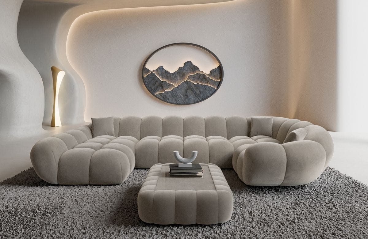 Wohnlandschaft Maleron U Form Sand