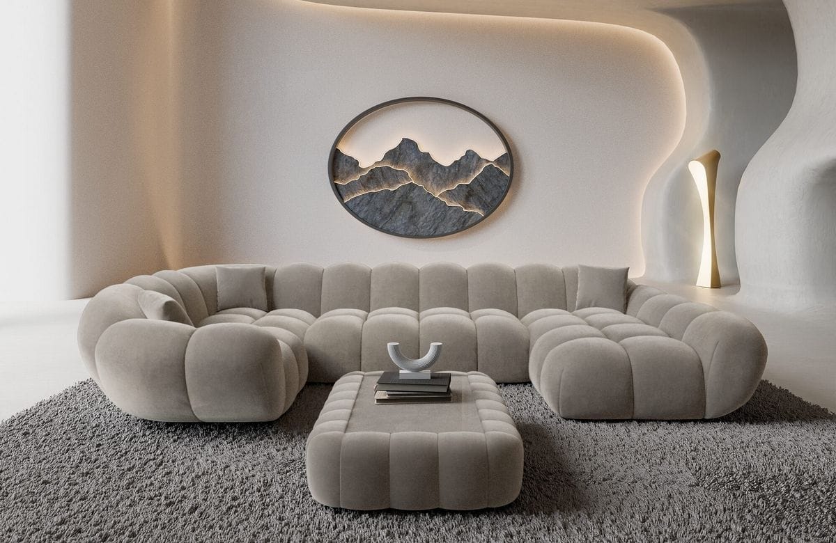 Wohnlandschaft Maleron U Form Sand