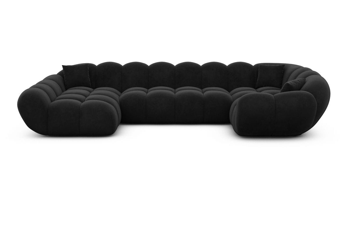 Wohnlandschaft Maleron U Form Schwarz