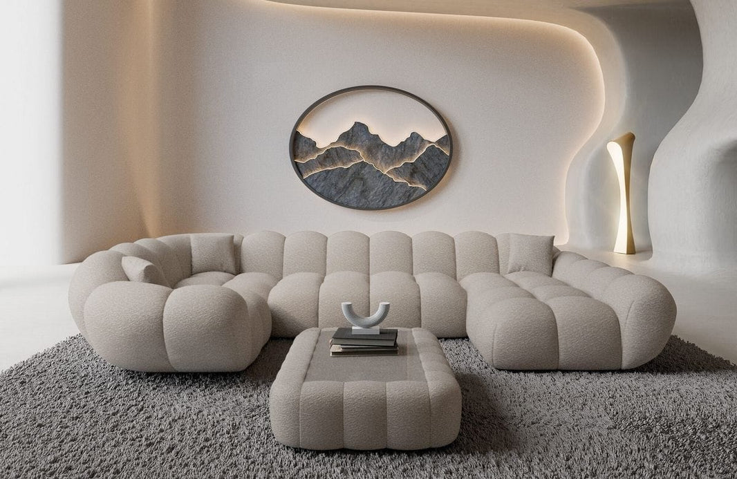 Stoff Wohnlandschaft Maleron U-Form