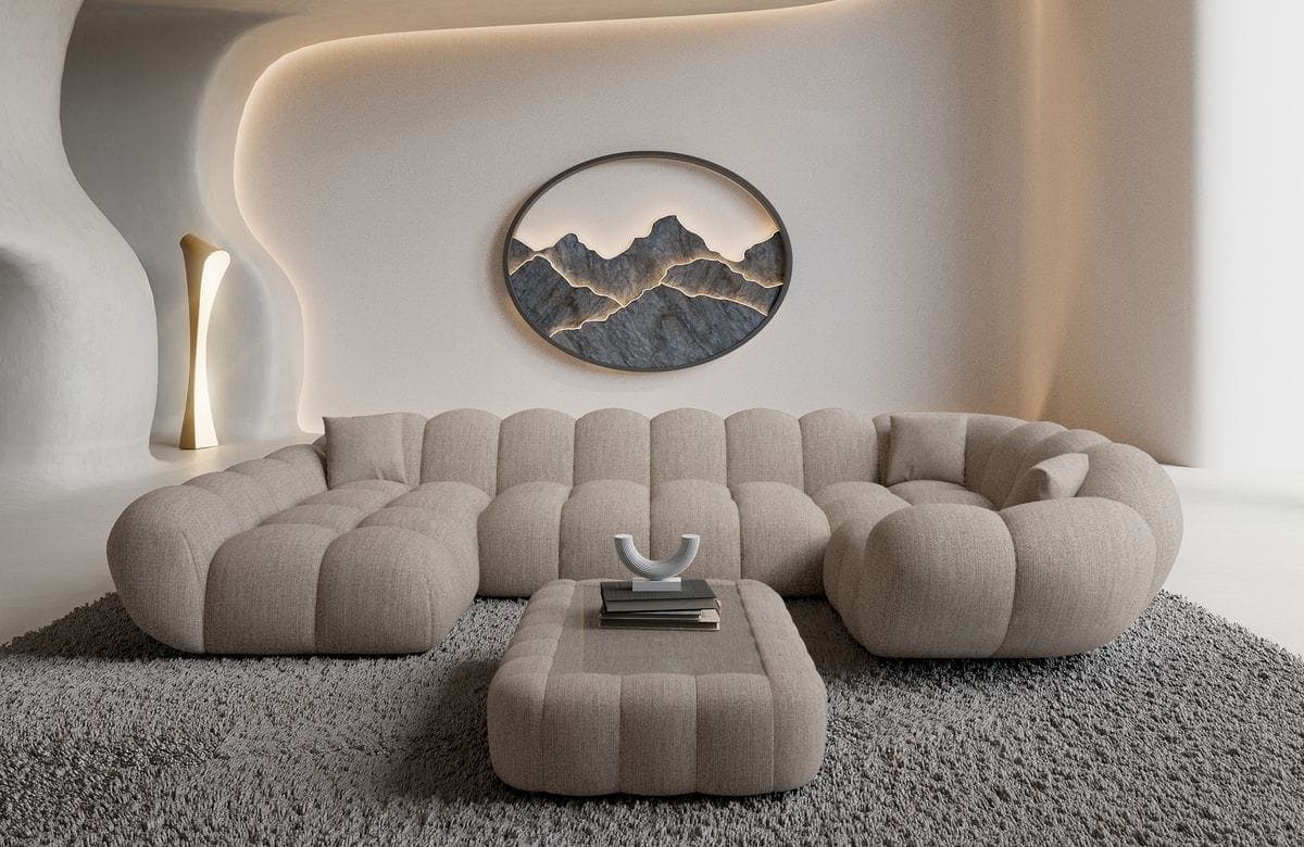 Wohnlandschaft Maleron U Form Beige