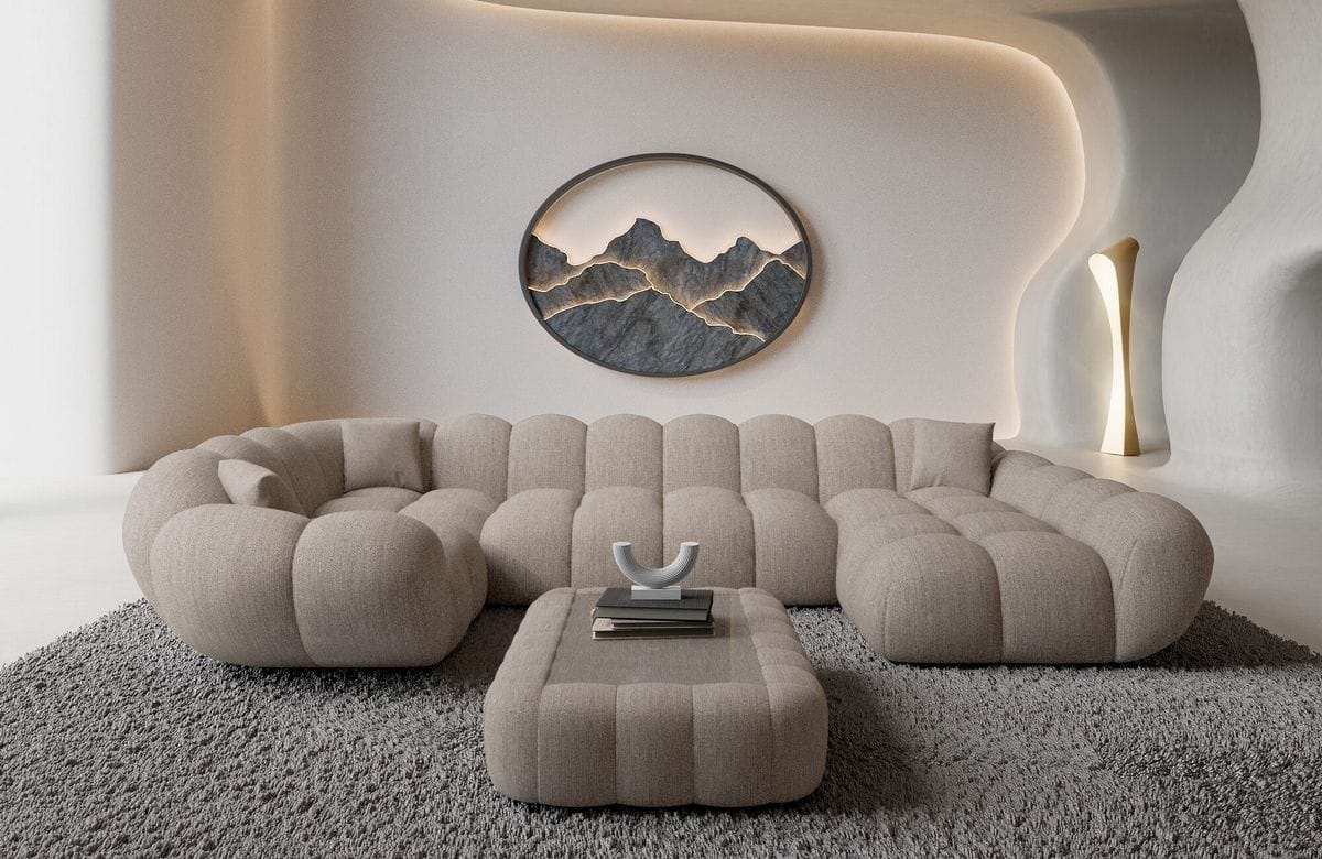 Wohnlandschaft Maleron U Form Beige