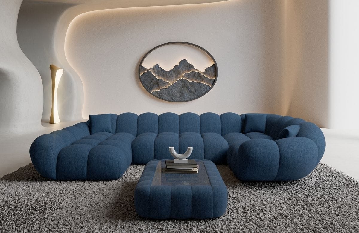 Wohnlandschaft Maleron U Form Blau