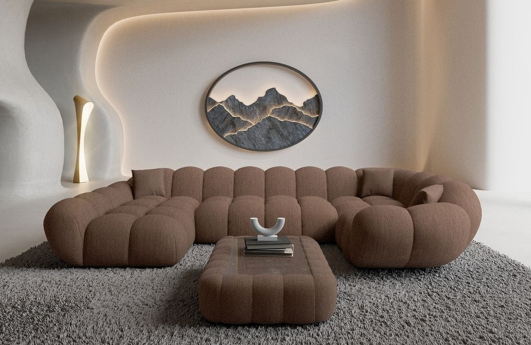 Stoff Wohnlandschaft Maleron U-Form