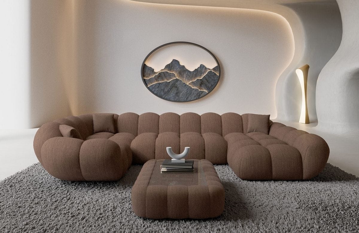 Wohnlandschaft Maleron U Form Braun