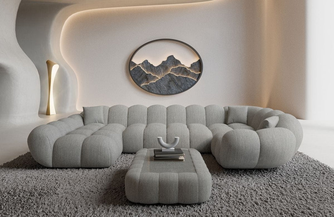 Stoff Wohnlandschaft Maleron U-Form