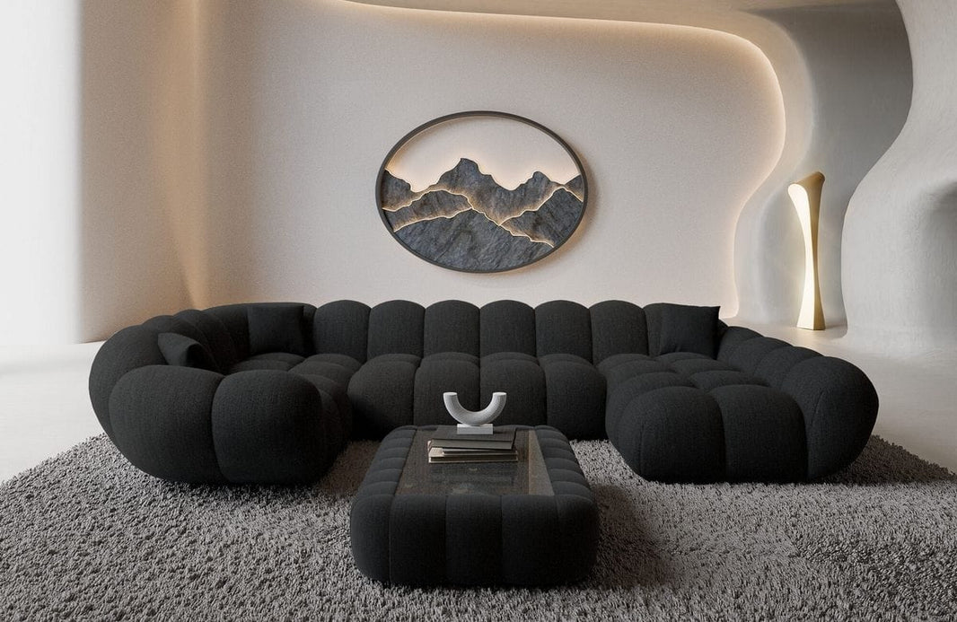 Stoff Wohnlandschaft Maleron U-Form
