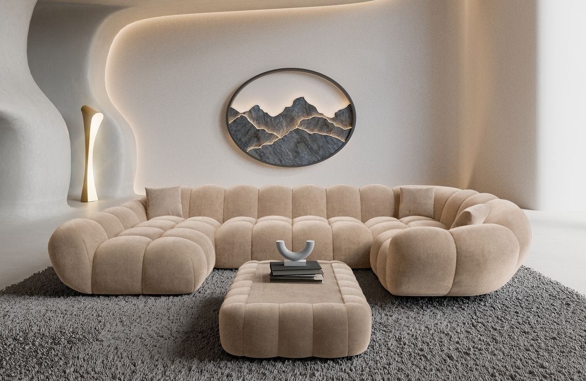 Wohnlandschaft Maleron U Form Beige